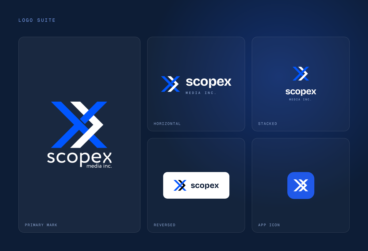 ScopeX Logo suite brand application example