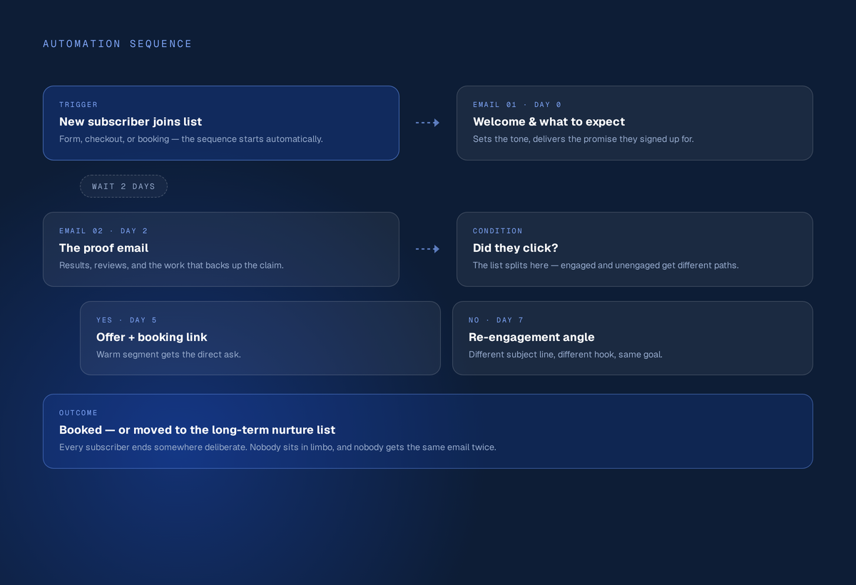 ScopeX email marketing example: Automation sequences