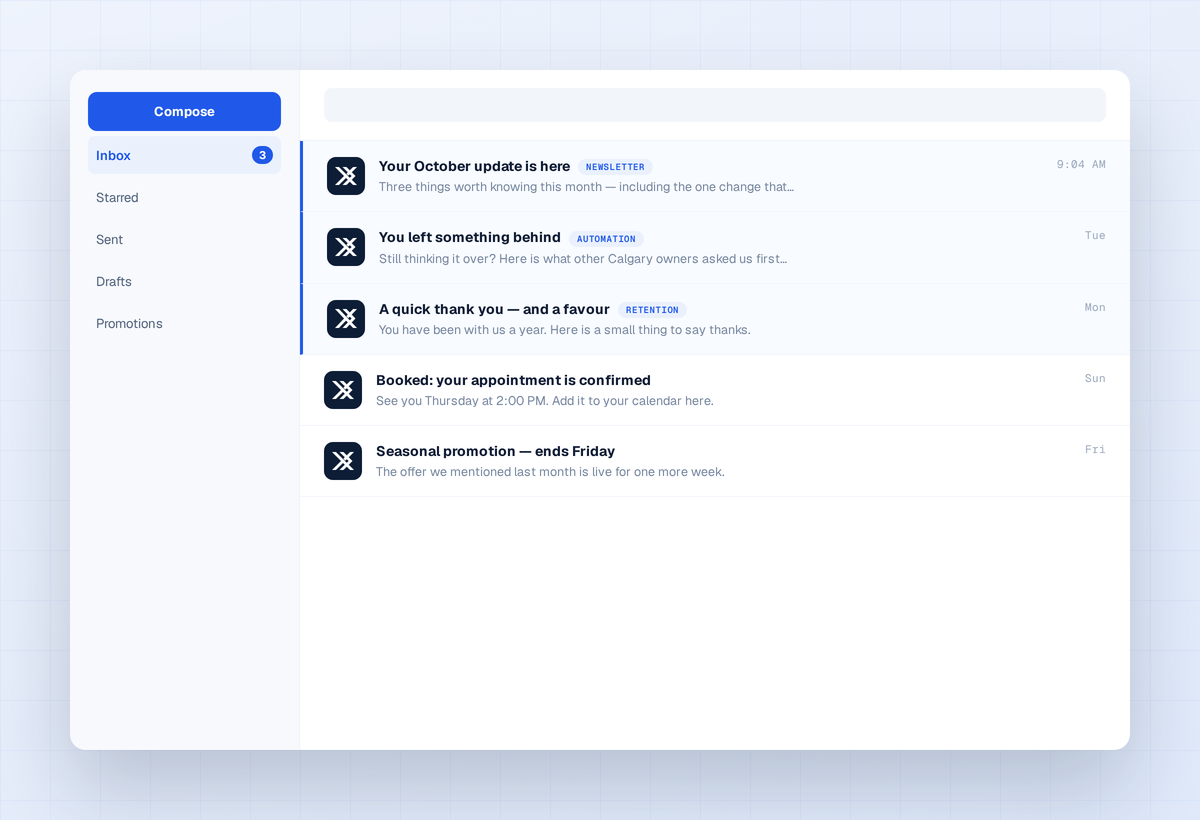 ScopeX email marketing example: In the inbox