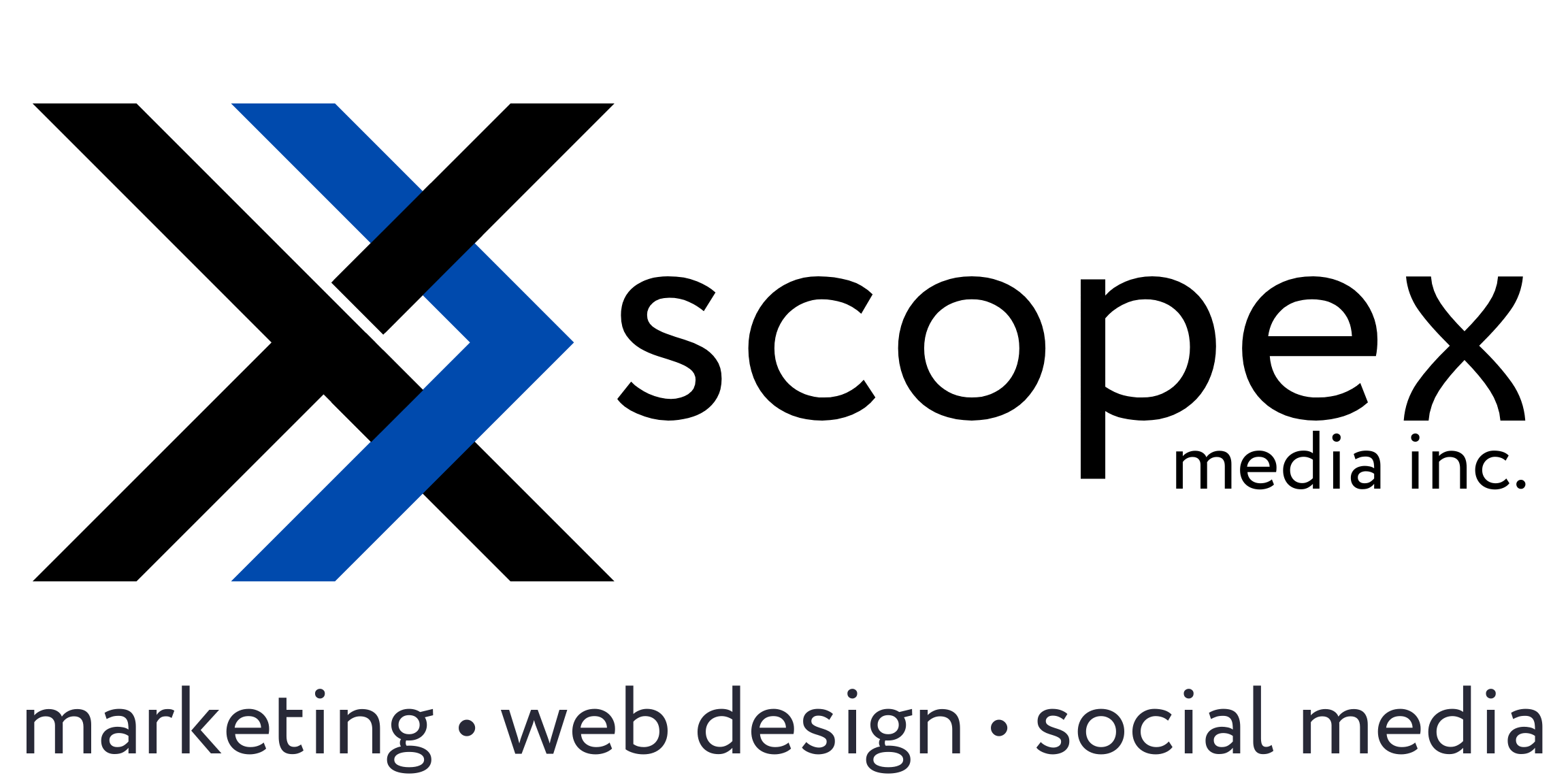 ScopeX Media marketing, web design, and social media services logo